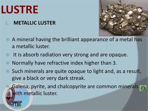 What Is The Definition Of Luster In Science.